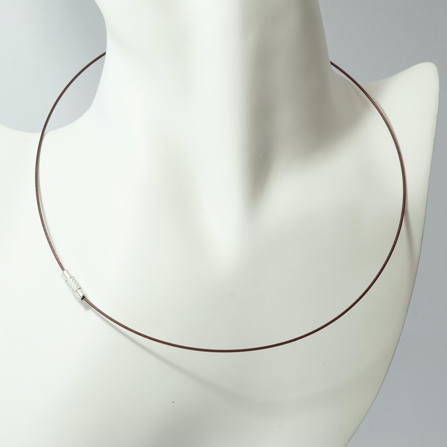 Wire Flex Choker with Platinum Findings and Chocolate Finish
