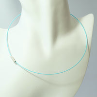 Wire Flex Choker with Platinum Findings and Light Blue Finish