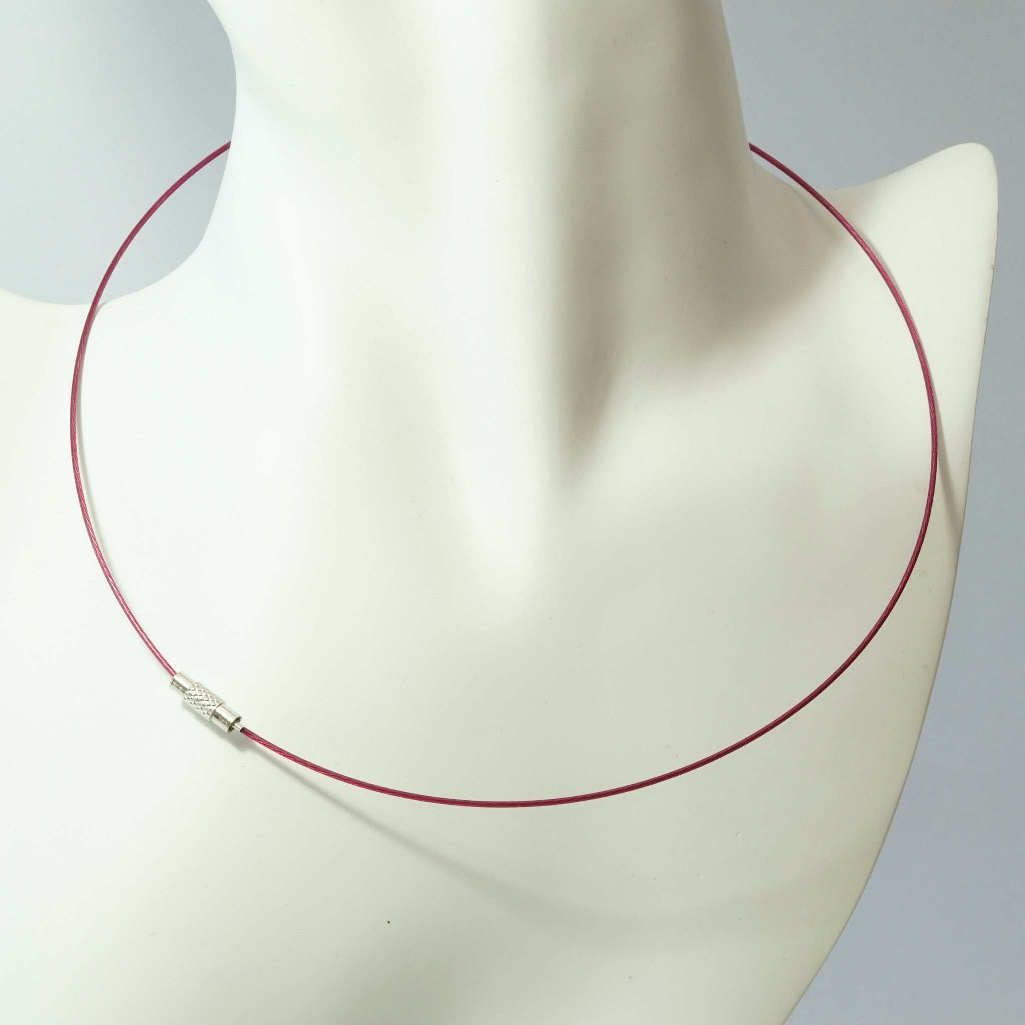 Wire Flex Choker with Platinum Findings and Plum Finish