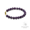 Amethyst Crystal Bracelets 8mm Beads Gold Clasp Finish For Sacred Stillness