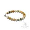 Crazy Agate Crystal Bracelets With 8mm Round Beads Platinum Clasp For Joyful Stability