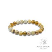 Crazy Agate Crystal Bracelets With 8mm Round Beads Stretch  For Joyful Stability