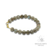 Labradorite Crystal Bracelets with 8mm Round Beads and Gold Clasp  For Magickal Protection