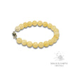 Yellow Jade Crystal Bracelets With 8mm Round Beads Platinum Clasp For Balanced Confidence