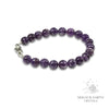 Amethyst Crystal Bracelets 8mm Beads Platinum Clasp Finish For Sacred Stillness