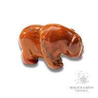 Red Jasper Bear Carved Crystal Gemstone Carved Figurines