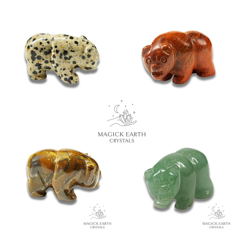 Bear Carved Crystal Gemstone Carved Figurines