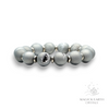 Agate Druzy Geode Crystal Bracelet with 12mm electroplated beads platinum colour for steady strength