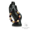 Agate Druzy Geode Crystal Bracelet with 12mm electroplated beads beige & purple colours for steady strength