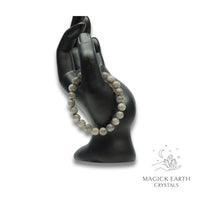 Labradorite Crystal Bracelet with 8mm beads stretch for Magickal Protection