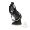 Larvikite Crystal Bracelet with 8mm round beads platinum clasp for sharp discernment