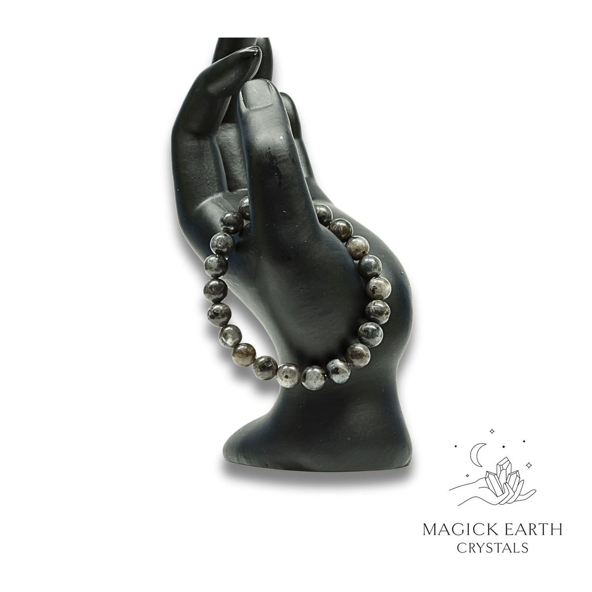 Larvikite Crystal Bracelet with 8mm round beads stretch for sharp discernment
