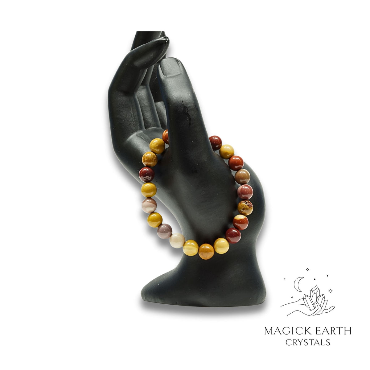 Mookaite Jasper Crystal Bracelet with 8mm beads stretch for primal confidence