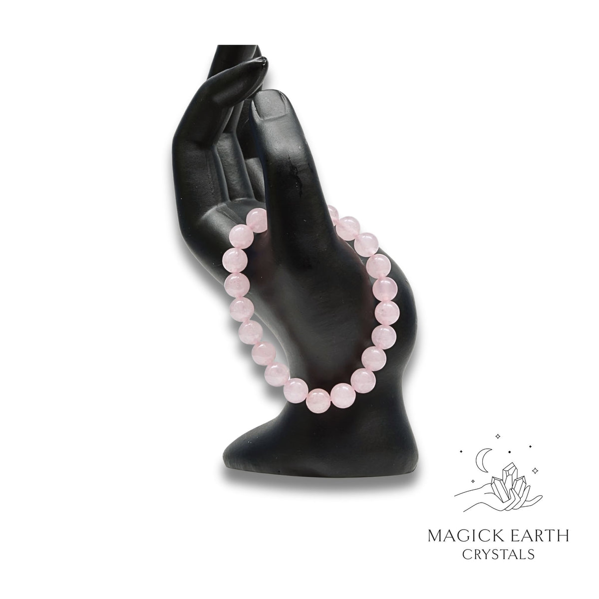 Rose Quartz Stretch Bracelet with 8mm beads, stretch for amplified love

