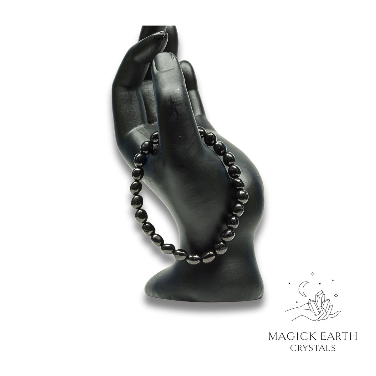 Shungite Crystal Bracelet With Baroque Style Beads Stretch for Energetic Armour