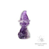 Amethyst Crystal Gemstone Cats With Witch's Hats Animal Figurines