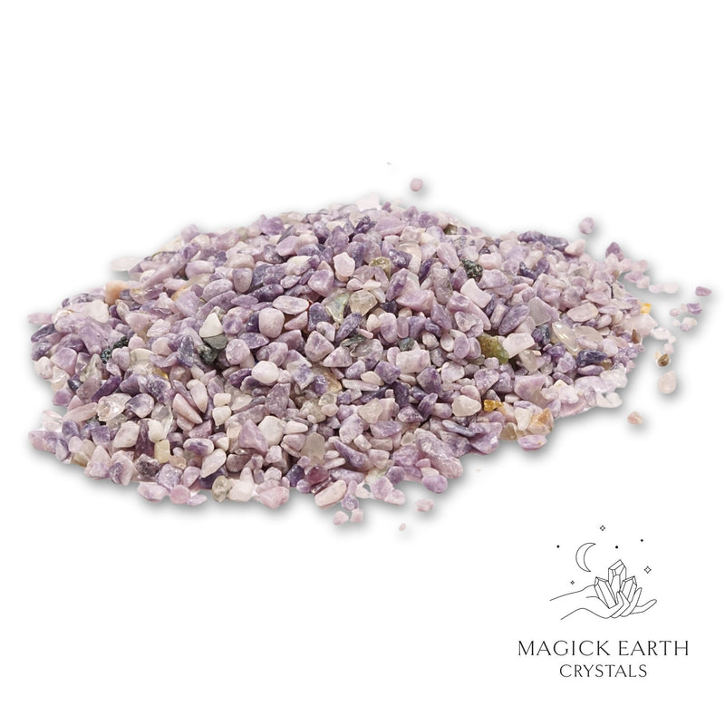 Lepidolite Crystal Gemstone Chips Small Sized 100g Bag