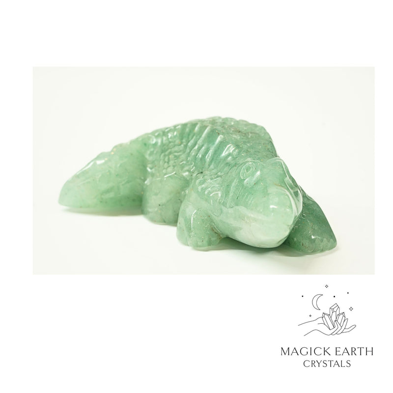 Aventurine Crystal Gemstone Crocodile Animal Figurine