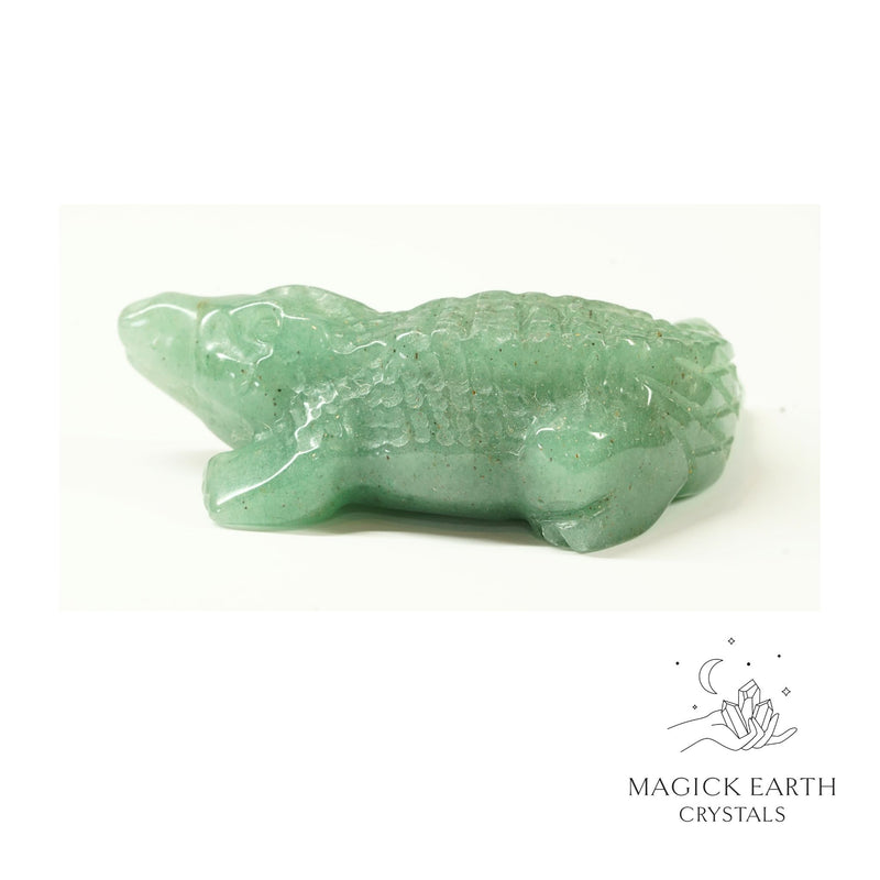 Aventurine Crystal Gemstone Crocodile Animal Figurine