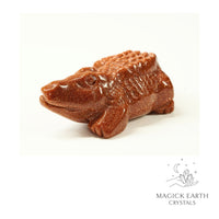 Goldstone Crystal Gemstone Crocodile Animal Figurine