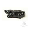 Obsidian Crystal Gemstone Crocodile Animal Figurine