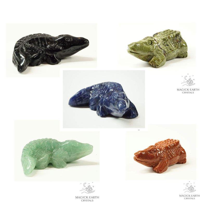 Crystal Gemstone Crocodile Animal Figurine