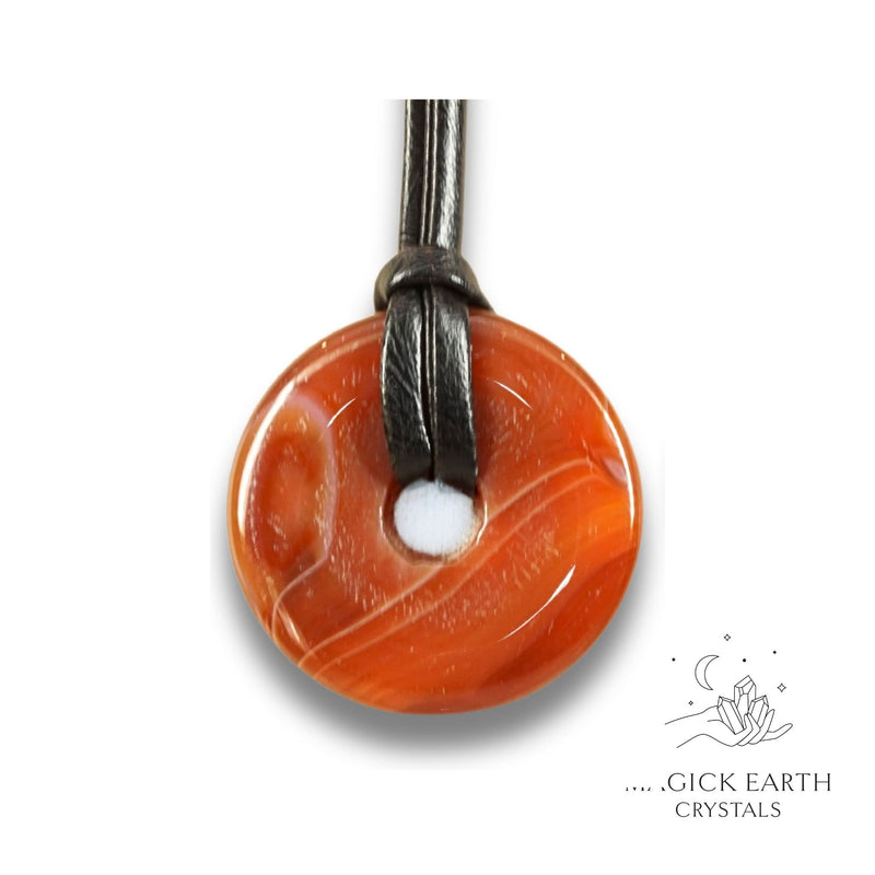 Carnelian Crystal Gemstone Donut / Pi 40mm