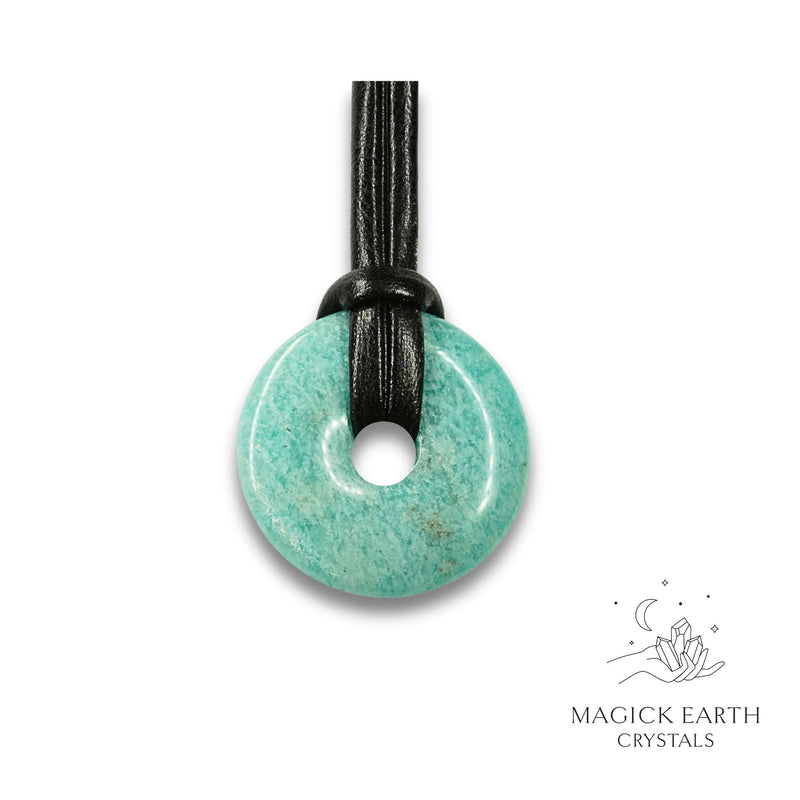 Amazonite Donut Pendant For Empowered Boundaries