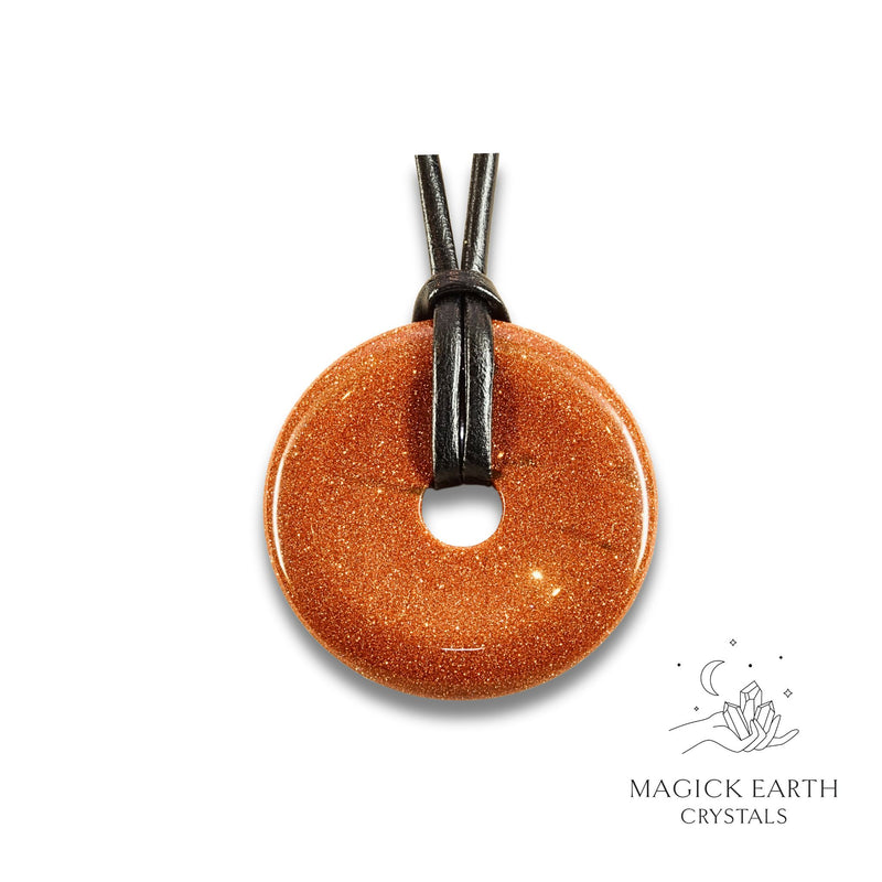 Goldstone Crystal Gemstone Donut Pi 50mm