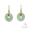 Aventurine Crystal Gemstone Donut Pi Earrings in Gold  Finish