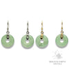 Aventurine Crystal Gemstone Donut Pi Earrings in Gold or Platinum Finish