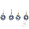 Blue Spot Jasper Crystal Gemstone Donut Pi Earrings in Gold or Platinum Finish