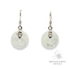 Clear Quartz Crystal Gemstone Donut Pi Earrings in Platinum Finish