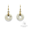 Howlite Crystal Gemstone Donut Pi Earrings in Gold Finish