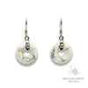 Howlite Crystal Gemstone Donut Pi Earrings in Platinum Finish