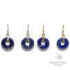 Lapis Lazuli Crystal Gemstone Donut / Pi Earrings With Gold or Platinum Finish