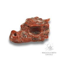 Red Jasper Carved Dragon Heads Crystal Gemstone 