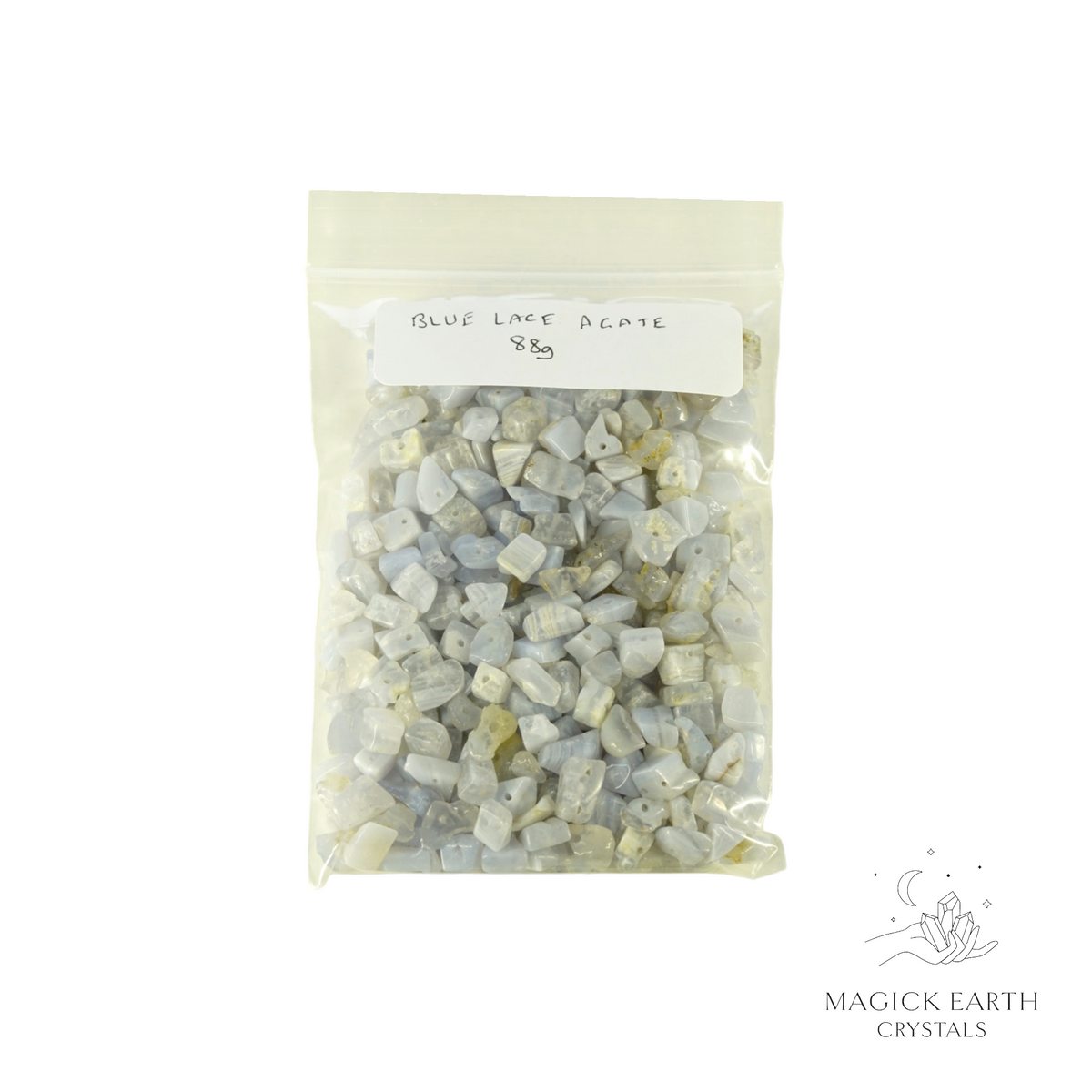 Blue Lace Agate Crystal Gemstone Drilled Chips Bag