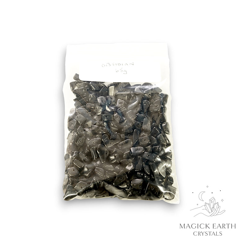 Obsidian Crystal Drilled Chips Bag