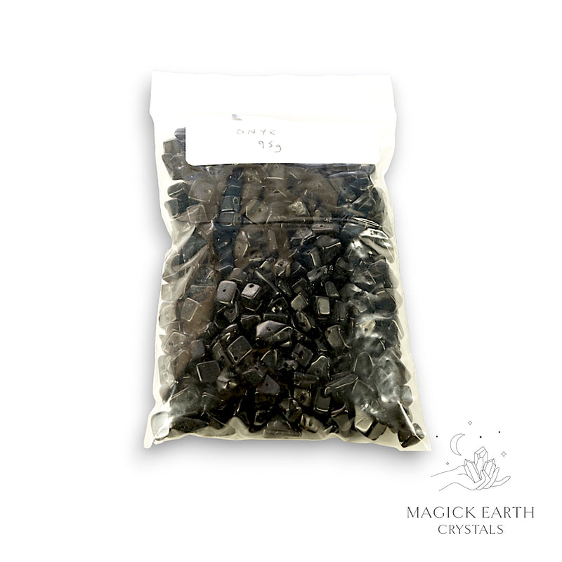 Onyx Crystal Drilled Chips Bag