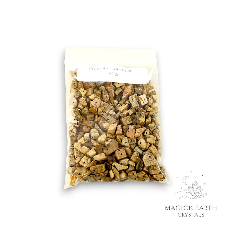 Picture Jasper Crystal Drilled Chips Bag