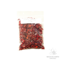 Red Agate Dyed Drilled Chip Bag