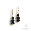 Shungite Crystal Gemstone Earrings Zen Style Gold  Finish