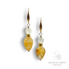 Golden Healer Crystal Gemstone  Goddess Faceted Earrings Gold Finish 