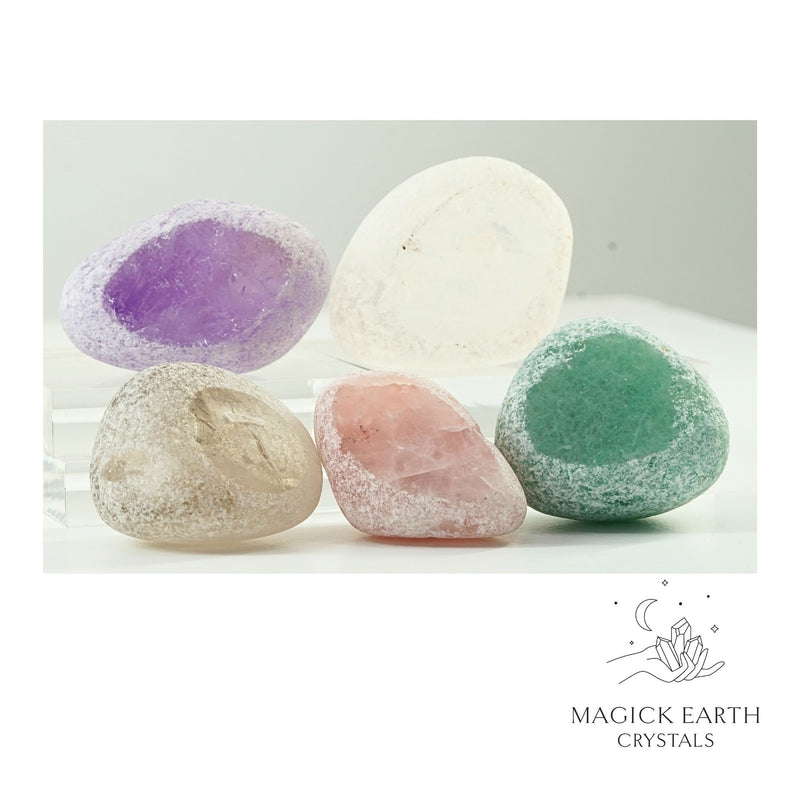 Ema Eggs / Seer Stone Crystals in Amethyst, Aventurine, Clear Quartz, Rose Quartz, Smoky Quartz