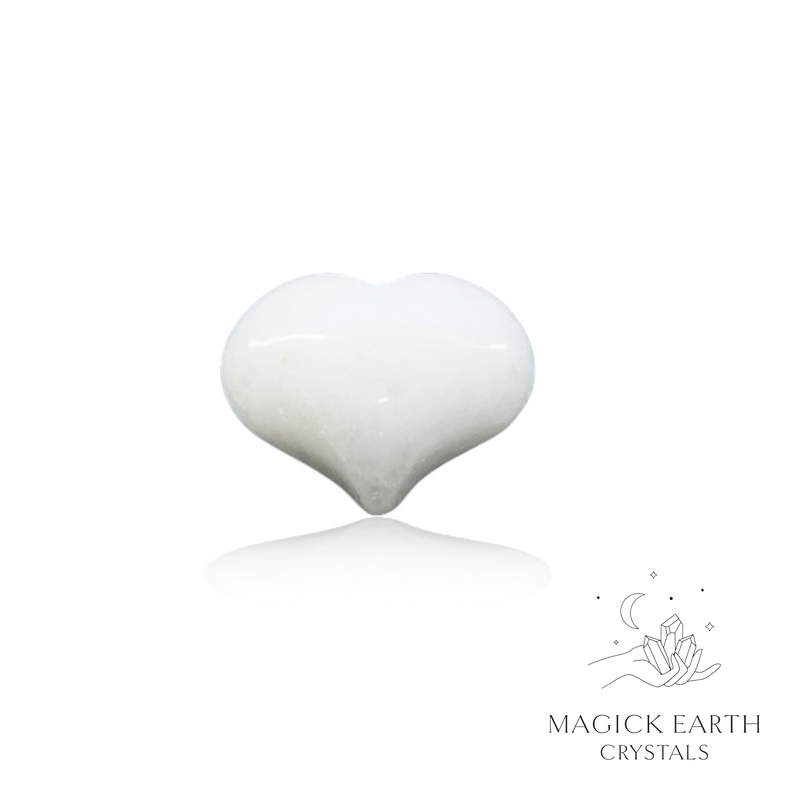 White jade Crystal Gemstone Funky Heart