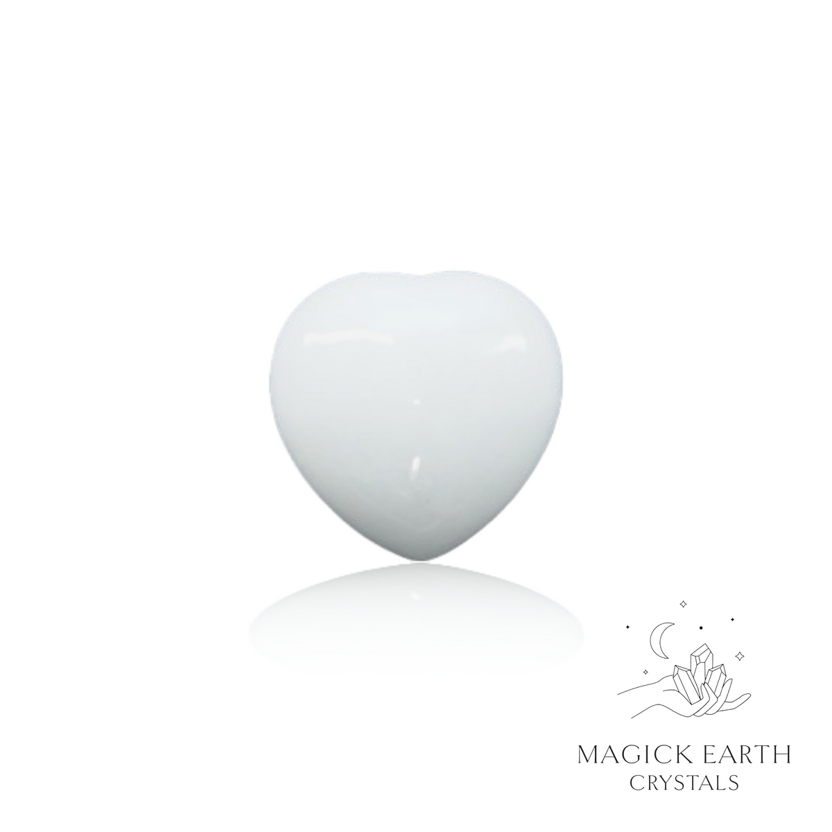 White Jade Crystal Gemstone Tiny Heart 20mm