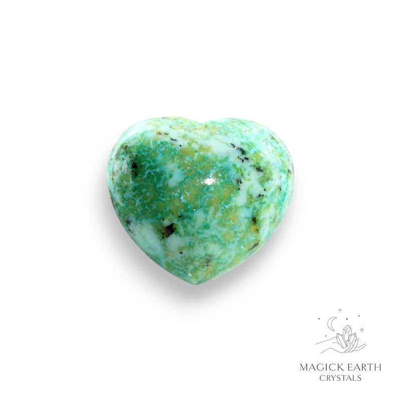 Jasper (Dyed Green) Crystal Gemstone Heart 45mm