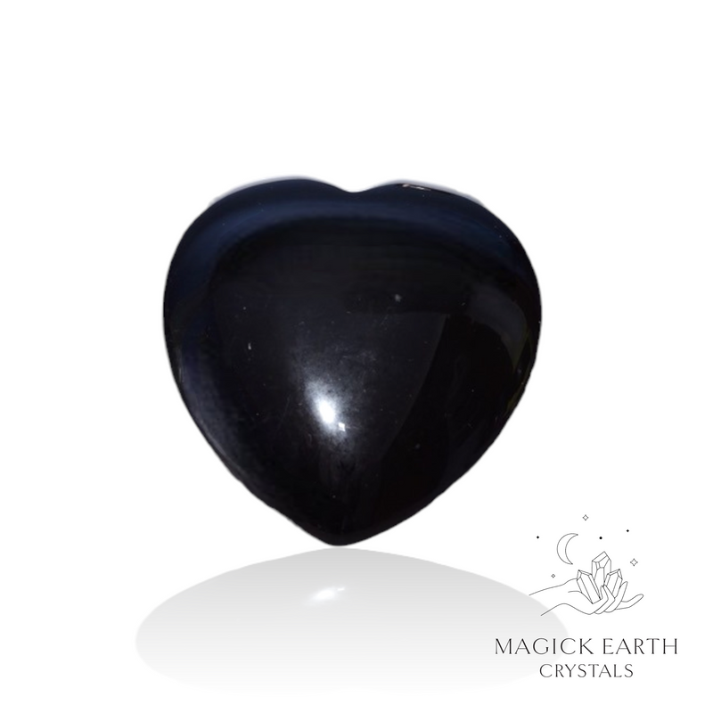 Obsidian Crystal Gemstone Heart 45mm