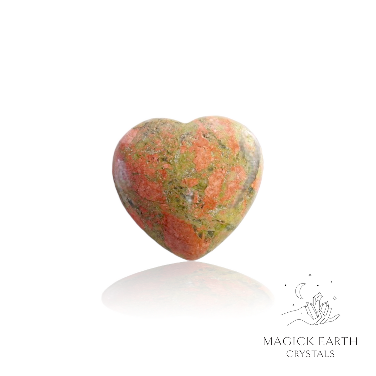 Unakite Crystal Gemstone Heart 30mm